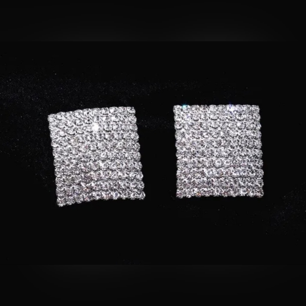 Elegant Silver Crystal Earrings